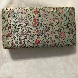 Vintage Mele Jewelry Box Travel Hard Case with beautiful floral design